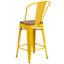 Tabouret de bar ou de comptoir en métal Marian avec dossier et siège en bois Marian-2101696446-2101696441-2127243145