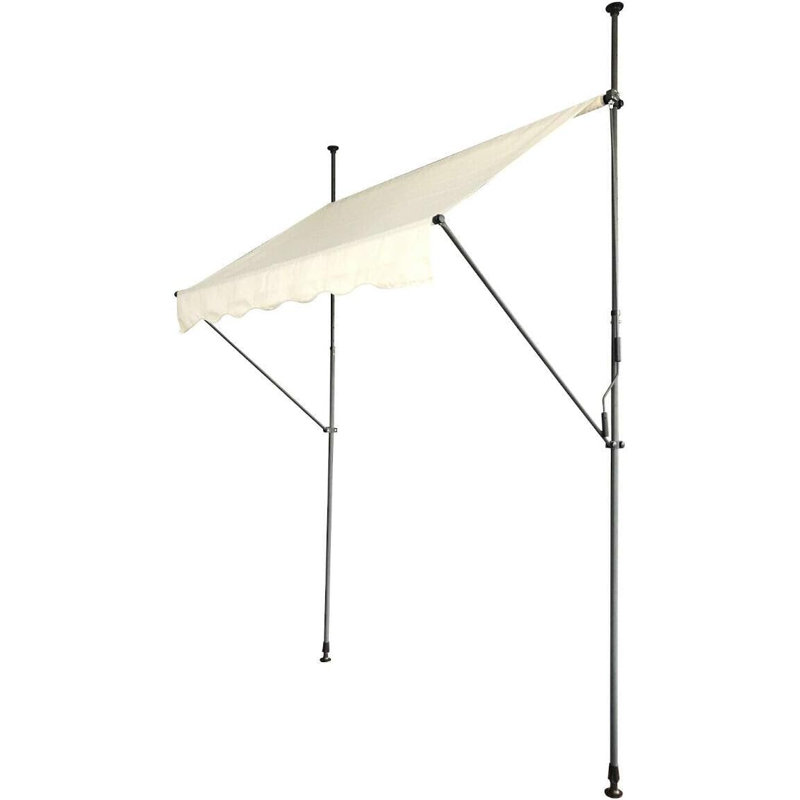 Dakota Fields 300cm W x 150cm D Polyester Cover Retractable Patio Awning, Beige
