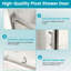 Porte de douche pivotante encadrée de 50 à 54 po L x 71 po H, en chrome, avec verre trempé transparent de 1/4 po, pellicule anti-éclats et revêtement facile à nettoyer.-105653587-133948351