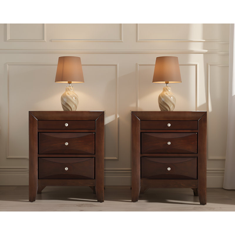 Loviisa Cappuccino Nightstand Set Of 2, Cappuccino