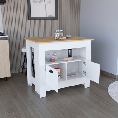 Armoire et étagère à deux portes pour îlot de cuisine Arlet
