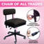 Chaise rose à coudre électrique avec roulettes et support pour le dos réglable-710830260