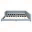 Grand lit plateforme tapissier en similicuir