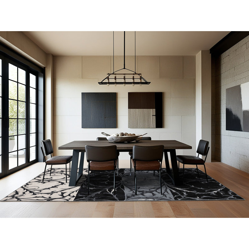 Ebony Vine Rug, Rectangle 2' x 3'
