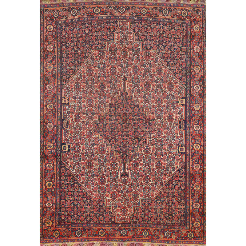 Tapis traditionnel à teinture végétale pré-1900 4 x 6