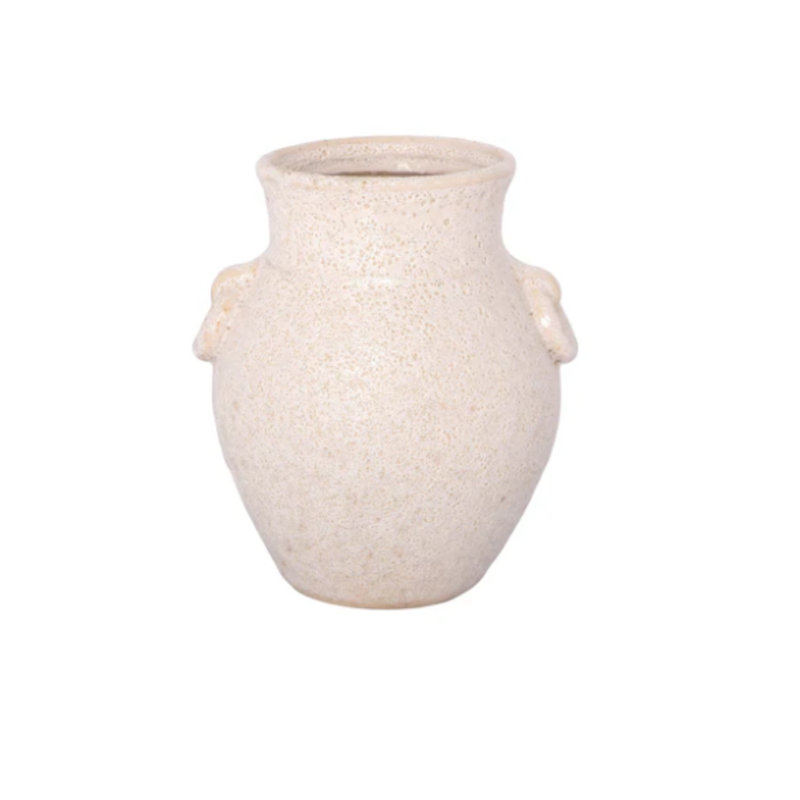 Ceramic Amphora Vase Lg Finish Ivory, 10.5" H x 8" W x 8.5" D