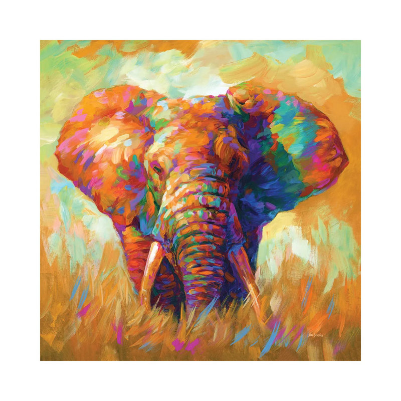Elephant by Leon Devenice - Wrapped Canvas Print, 30.48 cm H x 30.48 cm W