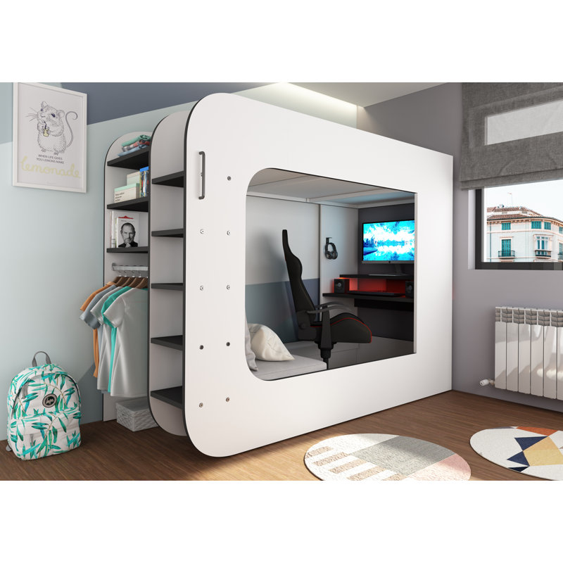 Marley Bunk Bed, European Single (90 x 200 cm), White/Grey