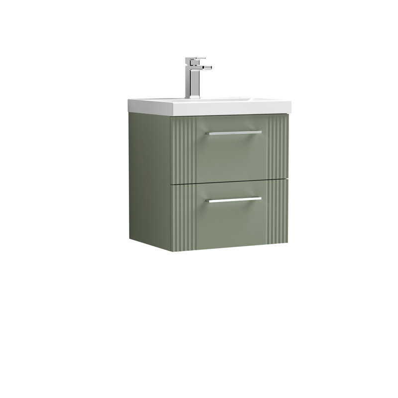 Deco 510mm Single Bathroom Vanity with Integrated Vitreous China Basin, Satin Green