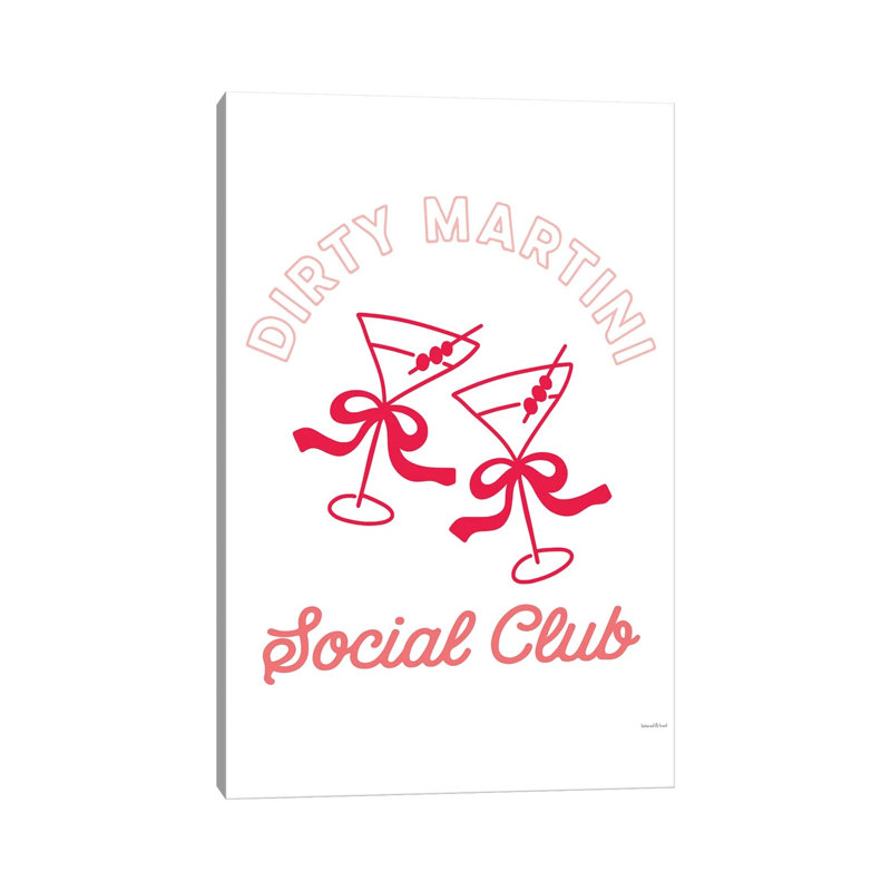 Social Club Martinis With Bows 1 Piece Wall Art on Canvas, 66.04 cm H x 45.72 cm W x 3.175 cm D, Does Not Apply