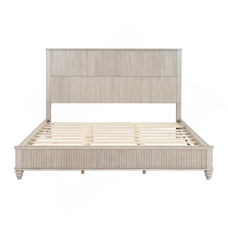 Base de lit en bois, très grand lit plateforme avec tête de lit, tête de lit haute en bois naturel, aucun sommier nécessaire, beige