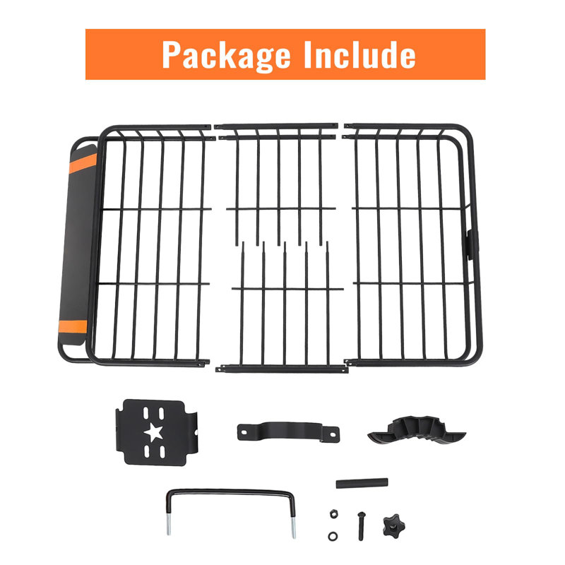 Roof Rack Basket, Cargo Carrier with Extension, Universal Roof Rack Cargo Carrier, Black Car Top Luggage Holder, 200LBS Heavy Duty, Easy Installation, Versatile Design for SUV, Truck, RV Camping
