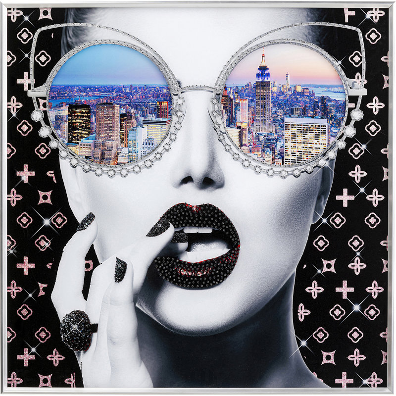 NY View Framed Picture, 80cm H x 80cm W