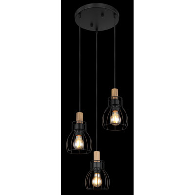 Ahzhane 3 - Light Matte Black Pendant
