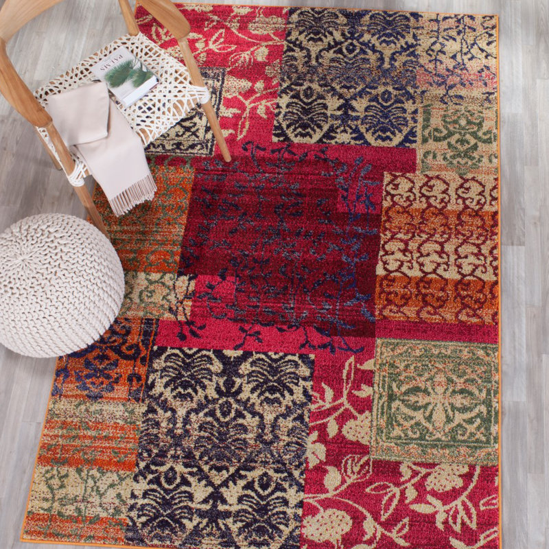 Joaquin Patchwork Hand Woven Area Rug, Rectangle 155 x 231 cm