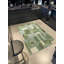 Tapis décoratif moderne vert à motif géométrique mixte-1251578353