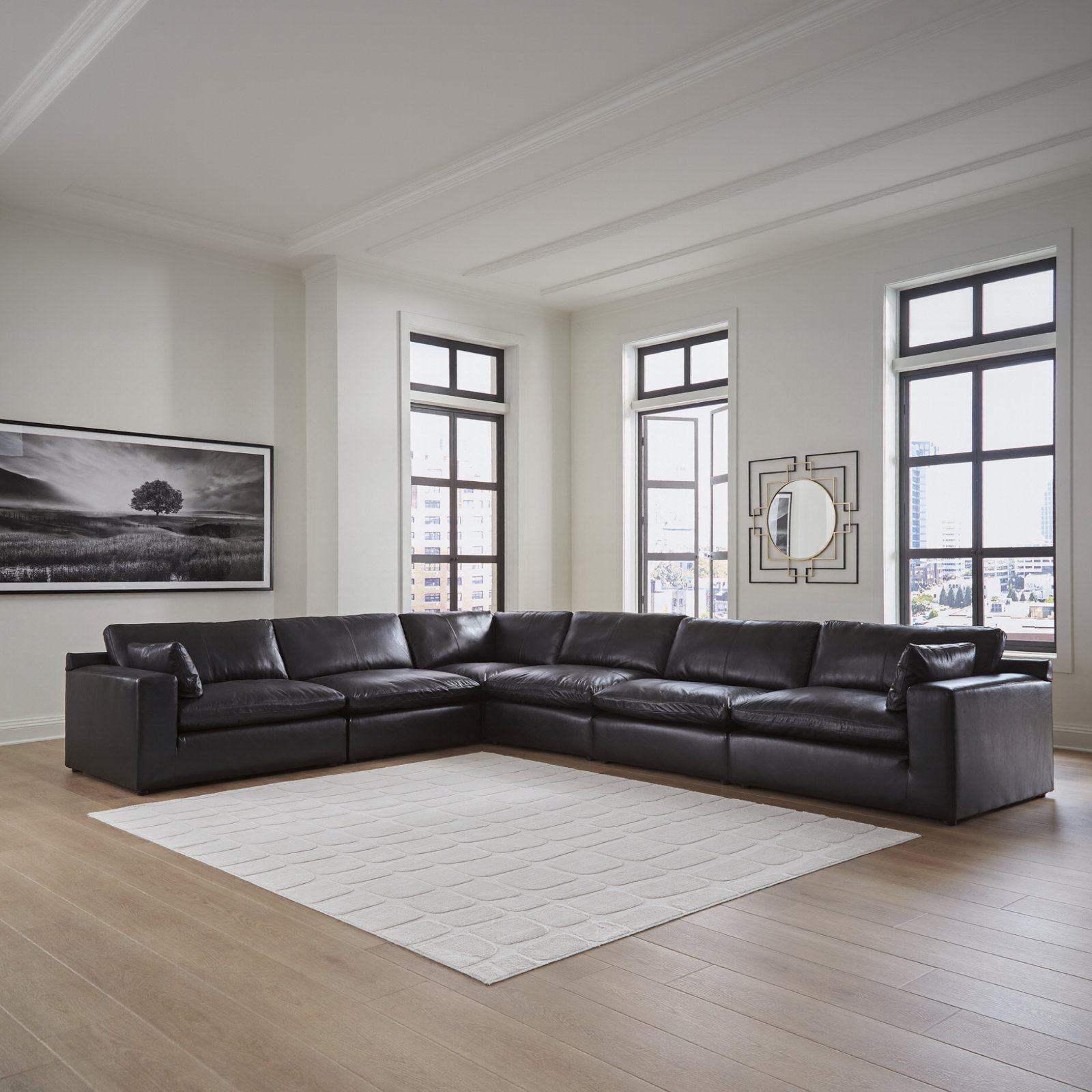 Top Grain Leather Modular Sectional