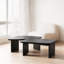Table basse avec épissure modulaire, panneau de fibres à densité moyenne noir classique, configurations carrées pour le salon