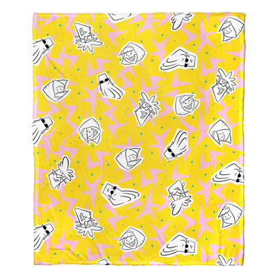 Northwest Cartoon Network's Johnny Bravo Silk Touch Throw Johnny And Friends In White