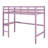 Rubber Wood Loft Bed Frame With Built-In Desk,Safety Guardrail And Ladder-1424732160