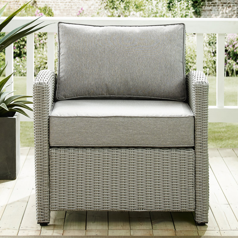Upholstered Armchair, Gray Frame/Gray Cushion