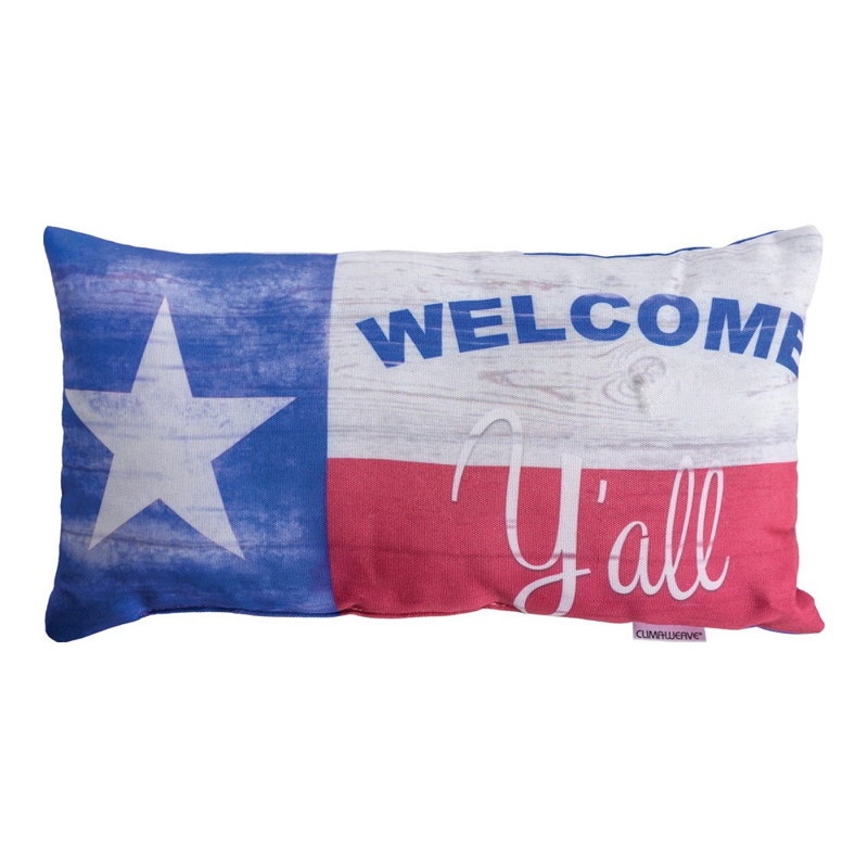Oreiller à teinture manuel 17 "x 9" Welcome Y'all Texas