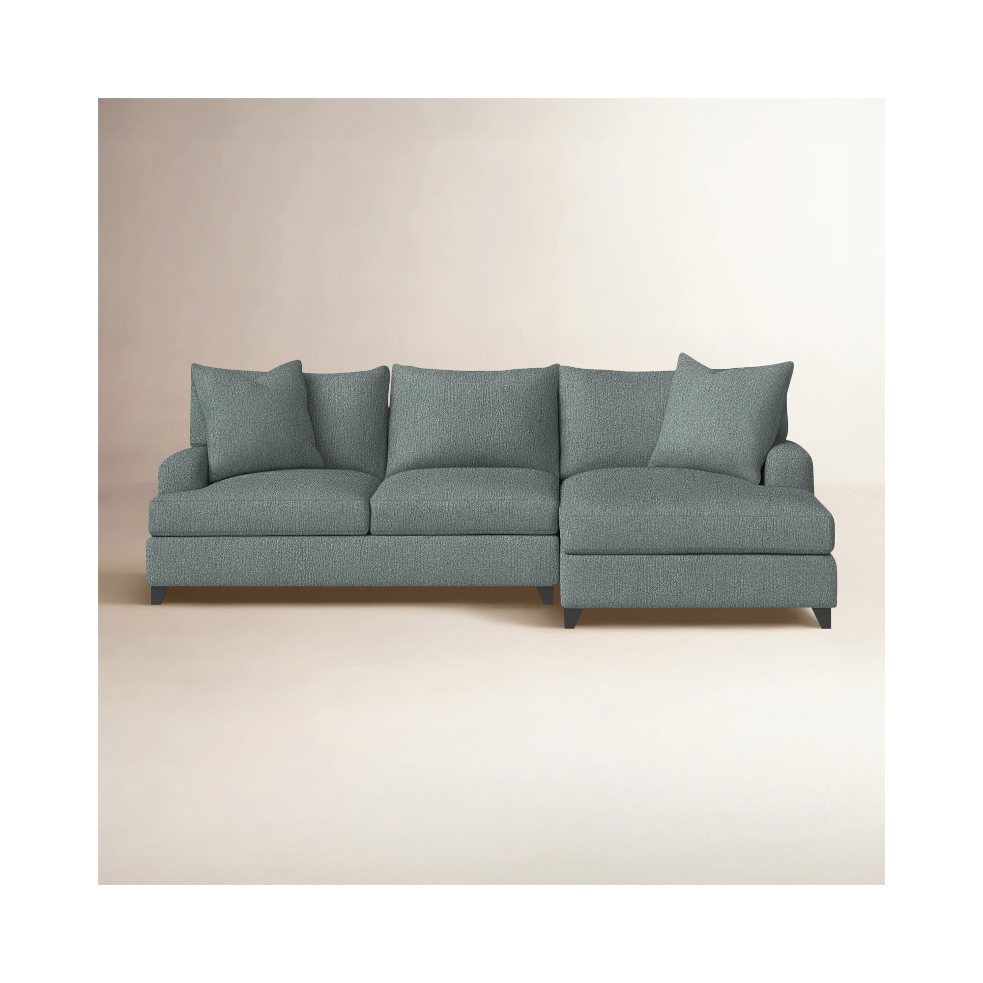 Shorewood Upholstered Chaise L-Sectional, Heavenly Robins Egg, Right Hand Facing