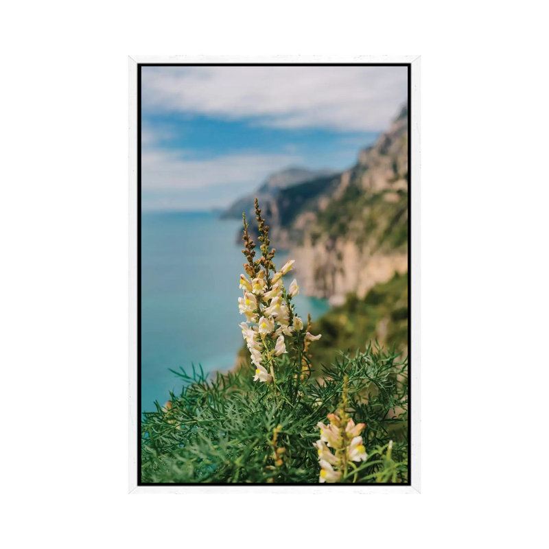 Amalfi Coast Blooms I 1 Piece Wall Art on Canvas, 101.6cm H x 66.04cm W x 3.81cm D, White Framed