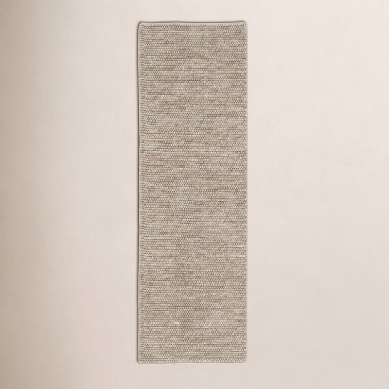 Tapis en laine tissé à plat Ackman, Tapis de couloir 2 pi 6 po x 8 pi, Brun