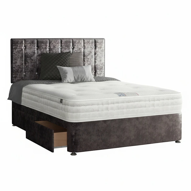 Fain Divan Bed Base, Amethyst, 2 Left Drawers, Single (3')