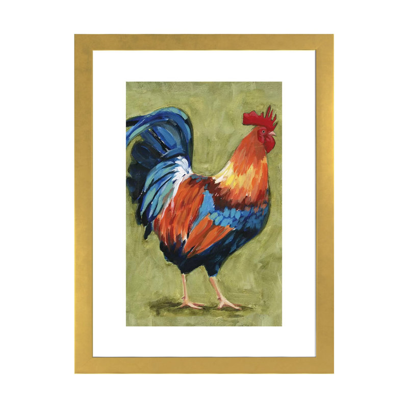 «Chicken Scratch I» par Victoria Borges - reproduction d'art, Blanc, H 24 po x l 16 po x P 1 po, Papier encadré doré