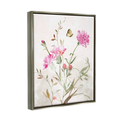 «Butterfly Floral Garden Carnations» par Nina Blue - impression sur toile