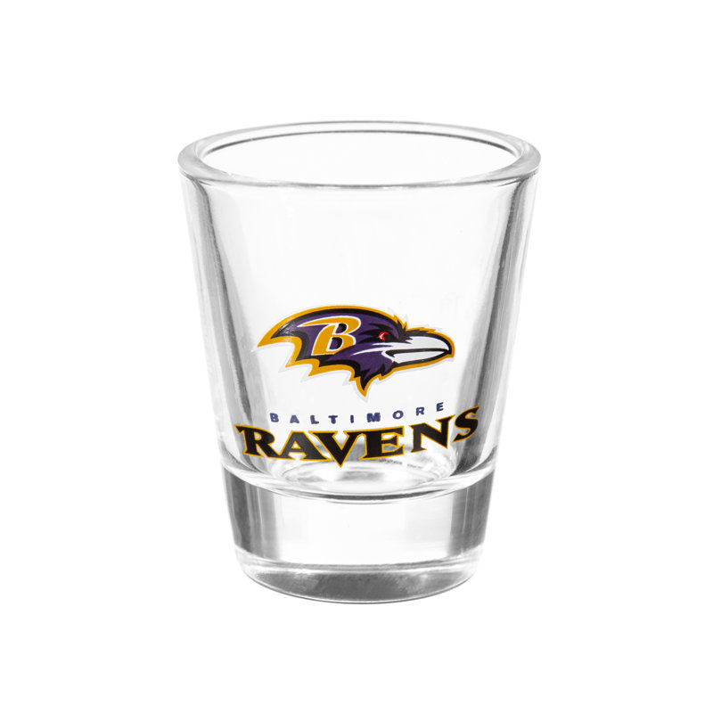 4 pièces en céramique et verre 2 oz Ensemble de tasses, Ravens de Baltimore