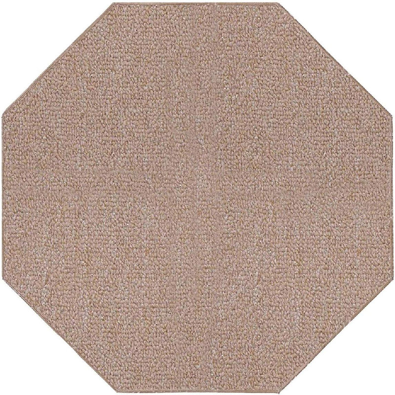Tapis uni beige tissé à la machine, Octogone 10 pi