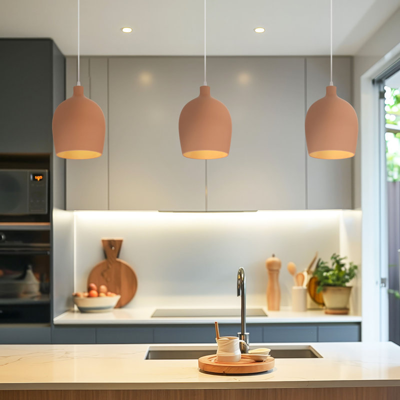 Luminaire suspendu Javaeh, Terracotta, H 86,63 po x l 9 po