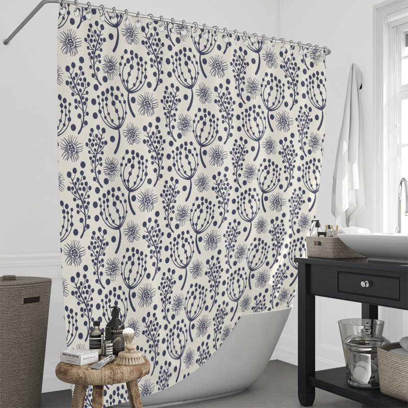 Rideau de douche simple à motif floral, H 72 po x l 70 po