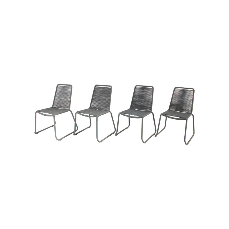  Chaise de salle à manger empilable Neil Chair (ensemble de 4), gris
