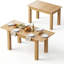 Extendable Dining Table, Wooden Extendable Kitchen Table for 4-8 People