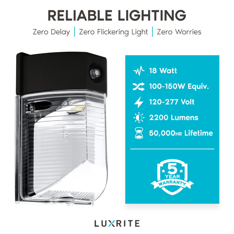 18-Watt LED Dusk to Dawn Outdoor Security Wall Pack