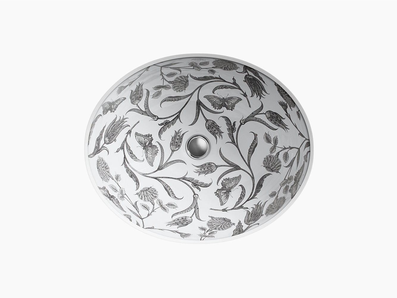 Kohler K-14218-BT Botanical Study Caxton Oval Undermount Bathroom Sink, image size:1334x1002