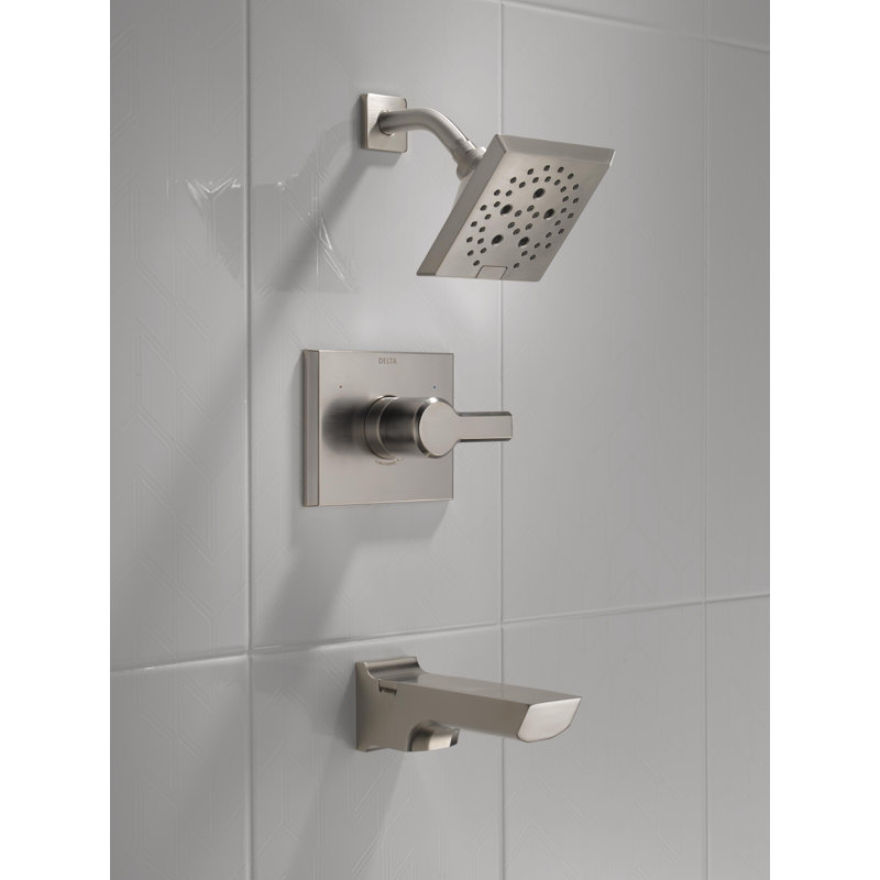 Pivotal 14 Series Tub and Shower Faucet, Stainless Steel