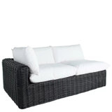 Montecito N-Dura Resin Wicker Outdoor Left Arm Facing Loveseat - Onyx