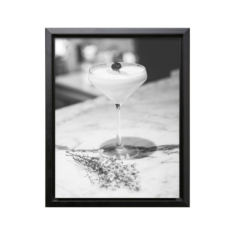 Verre à martini, Black Framed, Canvas, 12"H x 16"W