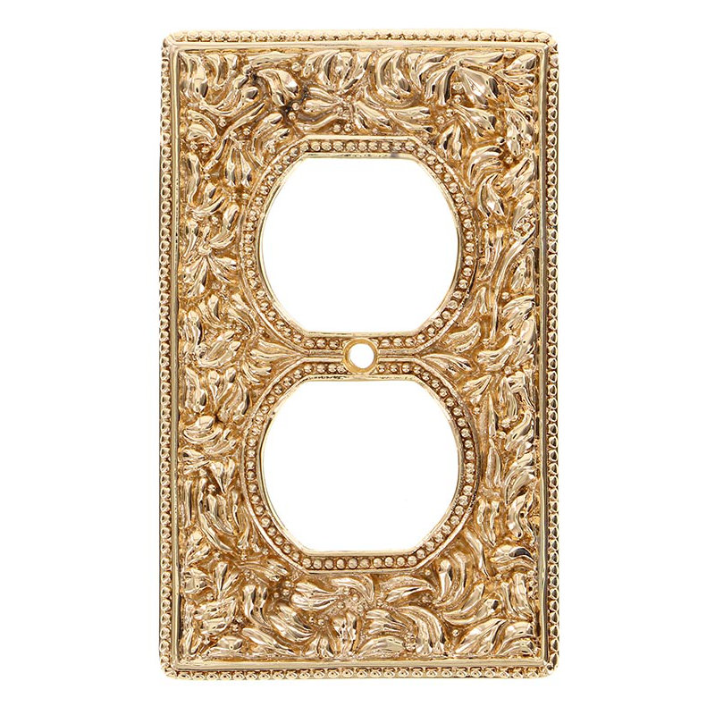 San Michele 1-Gang Duplex Outlet Wall Plate, Polished Gold