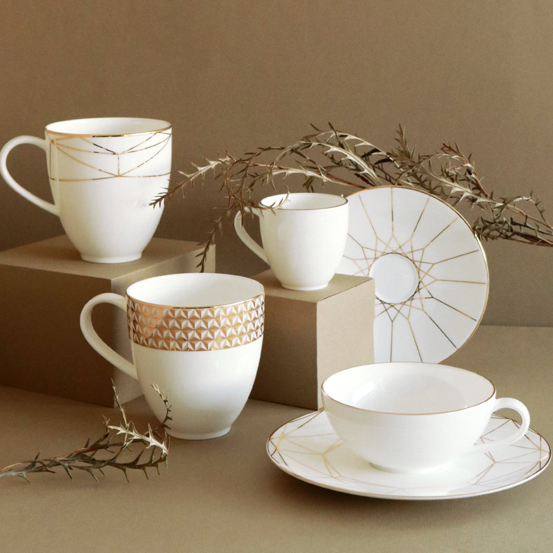 Gem Cut Bone China Espresso Cup