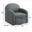 Sièges d'appoint de salon | Fauteuil demi-tonneau pivotant à 360 degrés en tissu gris froid-1616381501