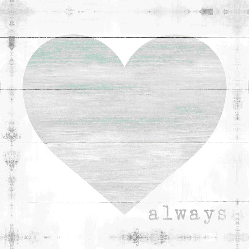 «Always Farmhouse Heart With Distressing», reproduction sur toile tendue, L 12 po x H 12 po
