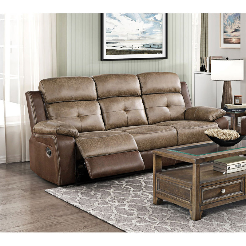 Canapé inclinable en microfibre rembourré en bois massif avec canapé 1 pièce