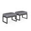 Ensemble de 2 repose-pieds de patio en aluminium toutes saisons de 26 po avec coussins gris épais-382291395