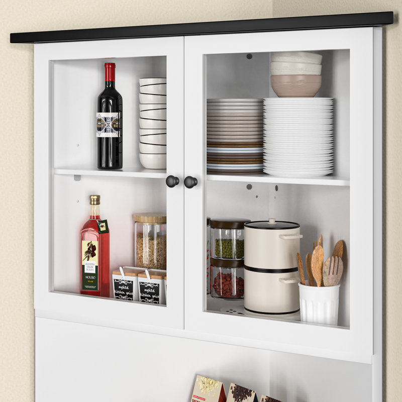 Arniece 70.9'' Kitchen Corner Pantry, White